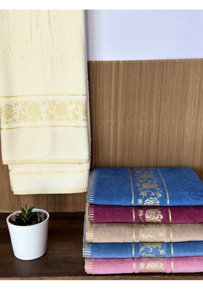 90*150 KADİFE SARIGÜL BANYO HAVLUSU